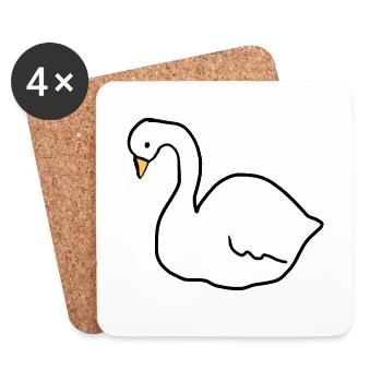 Schwan Schwäne vogel tier symbol - Untersetzer (4er-Set) - Weiß - Vorne