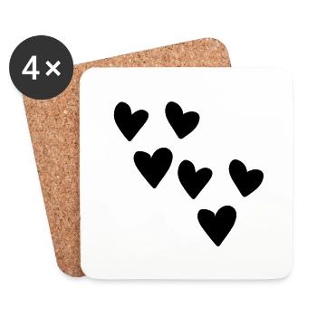 forme coeurs symbole coeur formes d’amour - Dessous de verre (lot de 4) - blanc - Devant