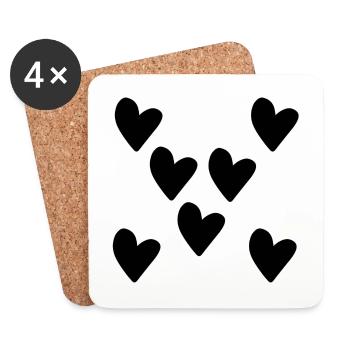 herz herzen muster symbol liebe - Untersetzer (4er-Set) - Weiß - Vorne