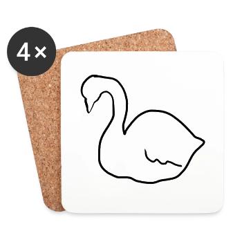 Swan Swans Animal Symbol Bird - Coasters (set of 4) - white - Front