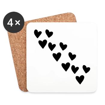 motif coeurs symbole coeur forme d’amour - Dessous de verre (lot de 4) - blanc - Devant