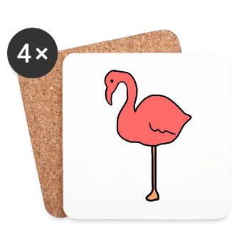 flamingo tier symbol pink rosa - Untersetzer (4er-Set) - Weiß - Vorne