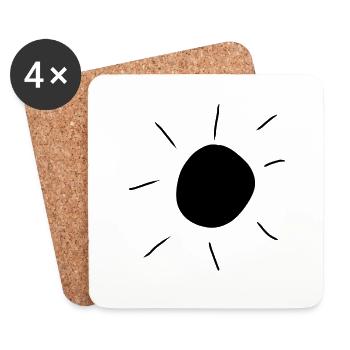sonne symbol natur wetter sommer - Untersetzer (4er-Set) - Weiß - Vorne
