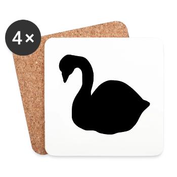 Schwan symbol Schwäne tier vogel - Untersetzer (4er-Set) - Weiß - Vorne