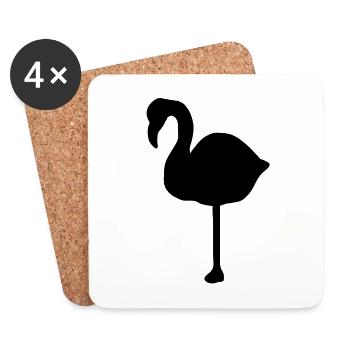 Flamingo Symbol Animal - Coasters (set of 4) - white - Front