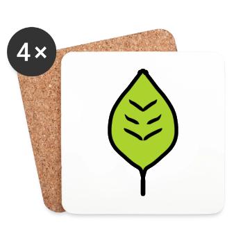 plant leaves leaf green nature symbol - Coasters (set of 4) - white - Front