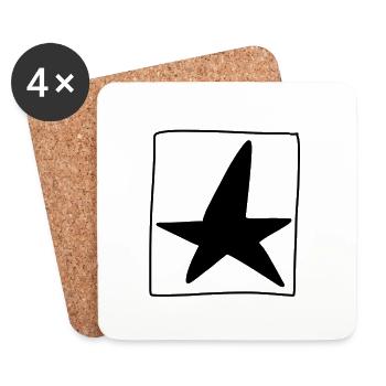 stern quadrat symbol form - Untersetzer (4er-Set) - Weiß - Vorne