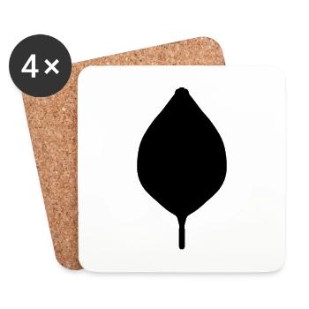 pflanzen Blätter blatt grün natur symbol - Untersetzer (4er-Set) - Weiß - Vorne