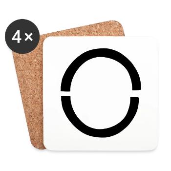zwei bogen form symbol formen - Untersetzer (4er-Set) - Weiß - Vorne