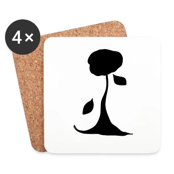 baum Pflanze Symbol Natur form blätter - Untersetzer (4er-Set) - Weiß - Vorne
