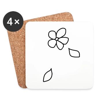 Fleur, Plante, Symbole, Nature, Feuille - Dessous de verre (lot de 4) - blanc - Devant