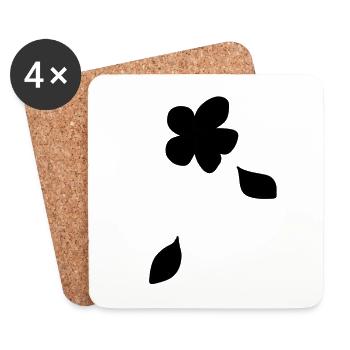 Fleur, Plante, Symbole, Nature, Feuilles, Feuille - Dessous de verre (lot de 4) - blanc - Devant