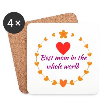 Best mom in the whole world - Coasters (set of 4) - white - Front