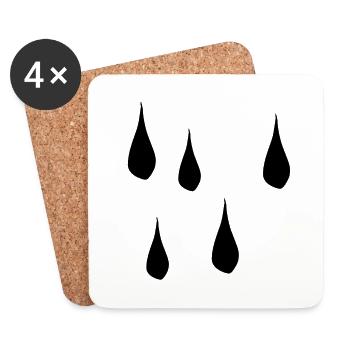 träne wasser traurig regen tränen - Untersetzer (4er-Set) - Weiß - Vorne