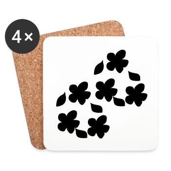 Flower pattern nature plant symbol leaf - Coasters (set of 4) - white - Front