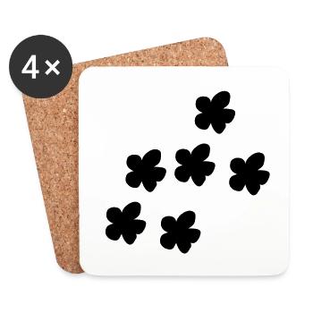 Flower pattern plant symbol nature flowers - Coasters (set of 4) - white - Front