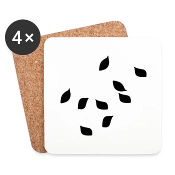 leaves leaf pattern plants nature - Coasters (set of 4) - white - Front