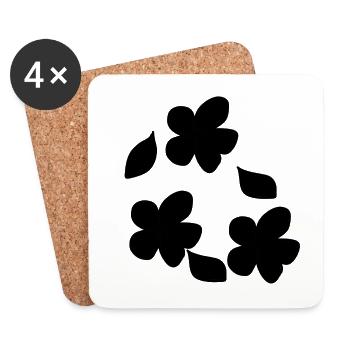 Flower Plant Symbol Nature Leaf Shape Shape - Coasters (set of 4) - white - Front