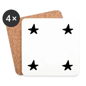 vier sterne stern symbol form - Untersetzer (4er-Set) - Weiß - Vorne