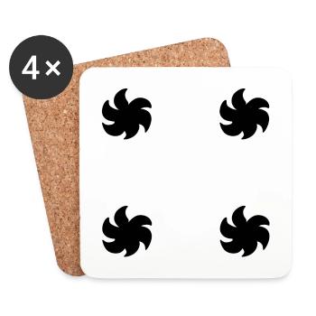 blume pflanze form symbol symbol - Untersetzer (4er-Set) - Weiß - Vorne