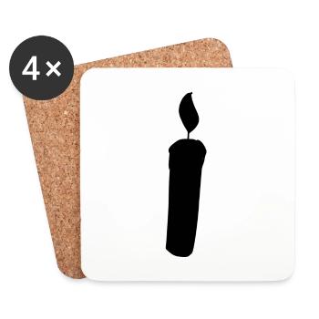 Bougie Forme Symbole Feu Lumière - Dessous de verre (lot de 4) - blanc - Devant