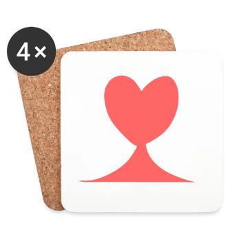 Herz liebe symbol form rosa - Untersetzer (4er-Set) - Weiß - Vorne