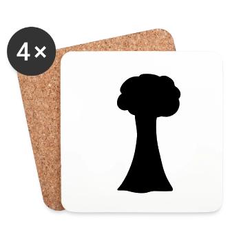 baum symbol natur form - Untersetzer (4er-Set) - Weiß - Vorne