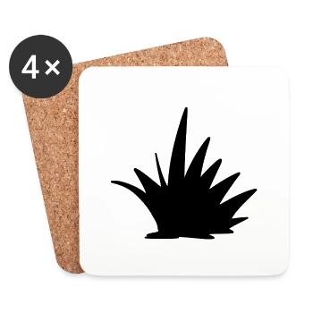 grass symbol natur pflanze form - Untersetzer (4er-Set) - Weiß - Vorne