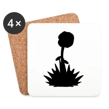 grass symbol blume natur pflanze - Untersetzer (4er-Set) - Weiß - Vorne