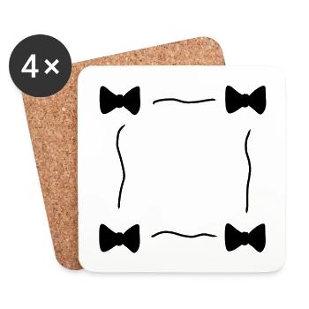 vier schleifen schleife symbol rahmen - Untersetzer (4er-Set) - Weiß - Vorne