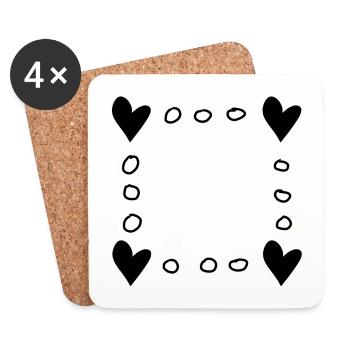 herz herzen muster symbol form liebe - Untersetzer (4er-Set) - Weiß - Vorne