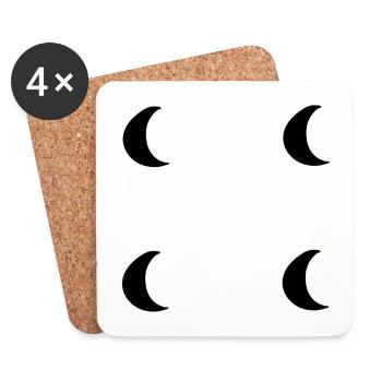 Lune Quatre Lunes Planète Symbole Forme - Dessous de verre (lot de 4) - blanc - Devant