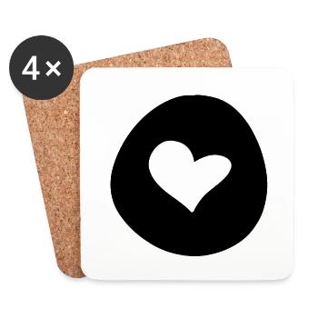 herz form kreis symbol liebe - Untersetzer (4er-Set) - Weiß - Vorne