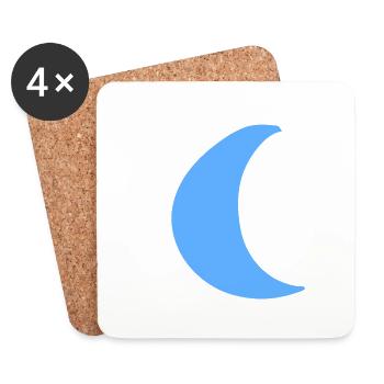 Forme de lune Planète Symbole Bleu - Dessous de verre (lot de 4) - blanc - Devant