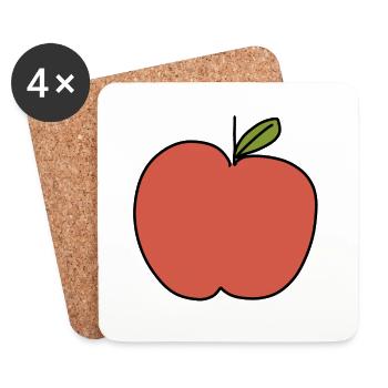 apfel essen symbol form rot - Untersetzer (4er-Set) - Weiß - Vorne
