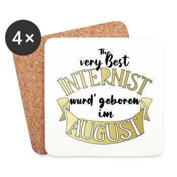 Internist Arzt Geburtstag August Geschenk lustig - Untersetzer (4er-Set) - Weiß - Vorne