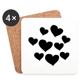 herz muster herzen symbol liebe - Untersetzer (4er-Set) - Weiß - Vorne