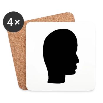 Head Profile People People Page Icon - Coasters (set of 4) - white - Front