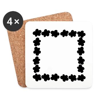 Flowers Blossom Plant Frame - Coasters (set of 4) - white - Front