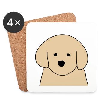 Hund Haustier tier symbol kopf - Untersetzer (4er-Set) - Weiß - Vorne