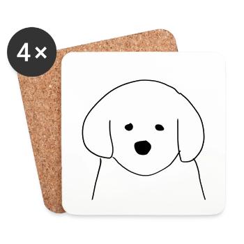 Dog Pet Animal Symbol Cute - Coasters (set of 4) - white - Front