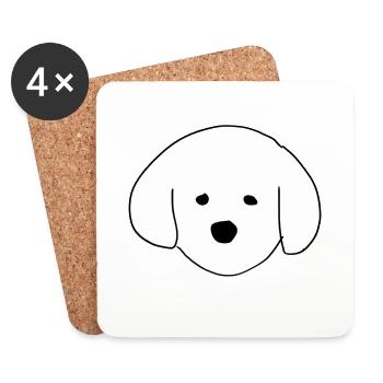 Hund Haustier tier symbol kopf form - Untersetzer (4er-Set) - Weiß - Vorne