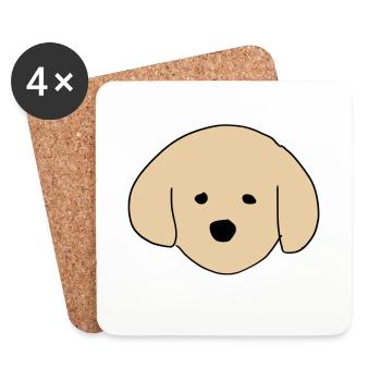 Hund Haustier tier symbol kopf braun - Untersetzer (4er-Set) - Weiß - Vorne