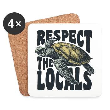 Respect the locals - Coasters (set of 4) - white - Front