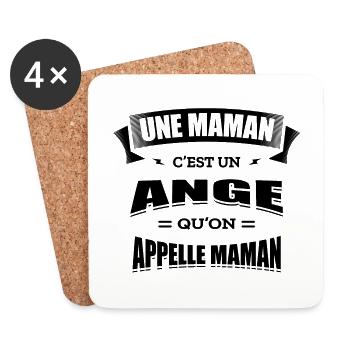 UNE MAMAN C'EST UN ANGE QU'ON APPELLE MAMAN - Dessous de verre (lot de 4) - blanc - Devant
