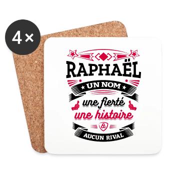 RAPHAËL UN NOM UNE FIERTÉ AUCUN RIVAL - Dessous de verre (lot de 4) - blanc - Devant