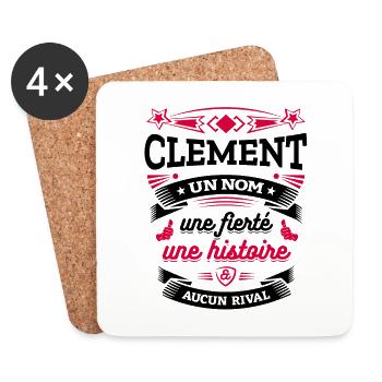 CLÉMENT UN NOM UNE FIERTÉ AUCUN RIVAL - Dessous de verre (lot de 4) - blanc - Devant