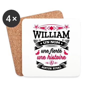 WILLIAM UN NOM UNE FIERTÉ AUCUN RIVAL - Dessous de verre (lot de 4) - blanc - Devant