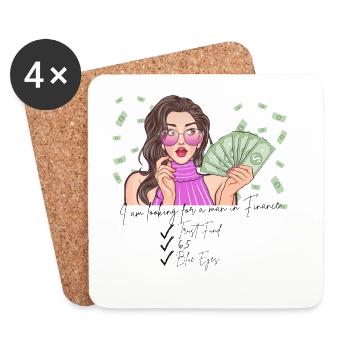 I'm looking for a man in financ - Glam luxus Diva - Untersetzer (4er-Set) - Weiß - Vorne