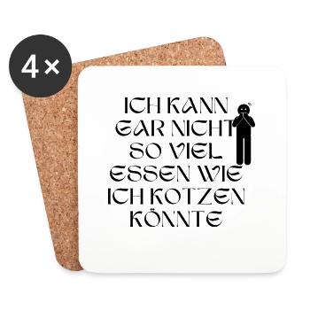 I Can't Eat Much Shirt - Coasters (set of 4) - white - Front